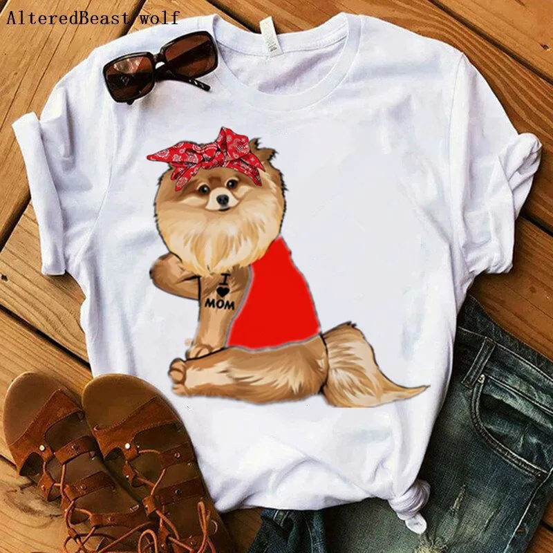 Bandana Pomeranian Mom T-Shirt