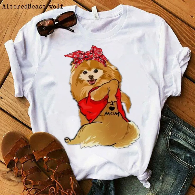 Bandana Pomeranian Mom T-Shirt