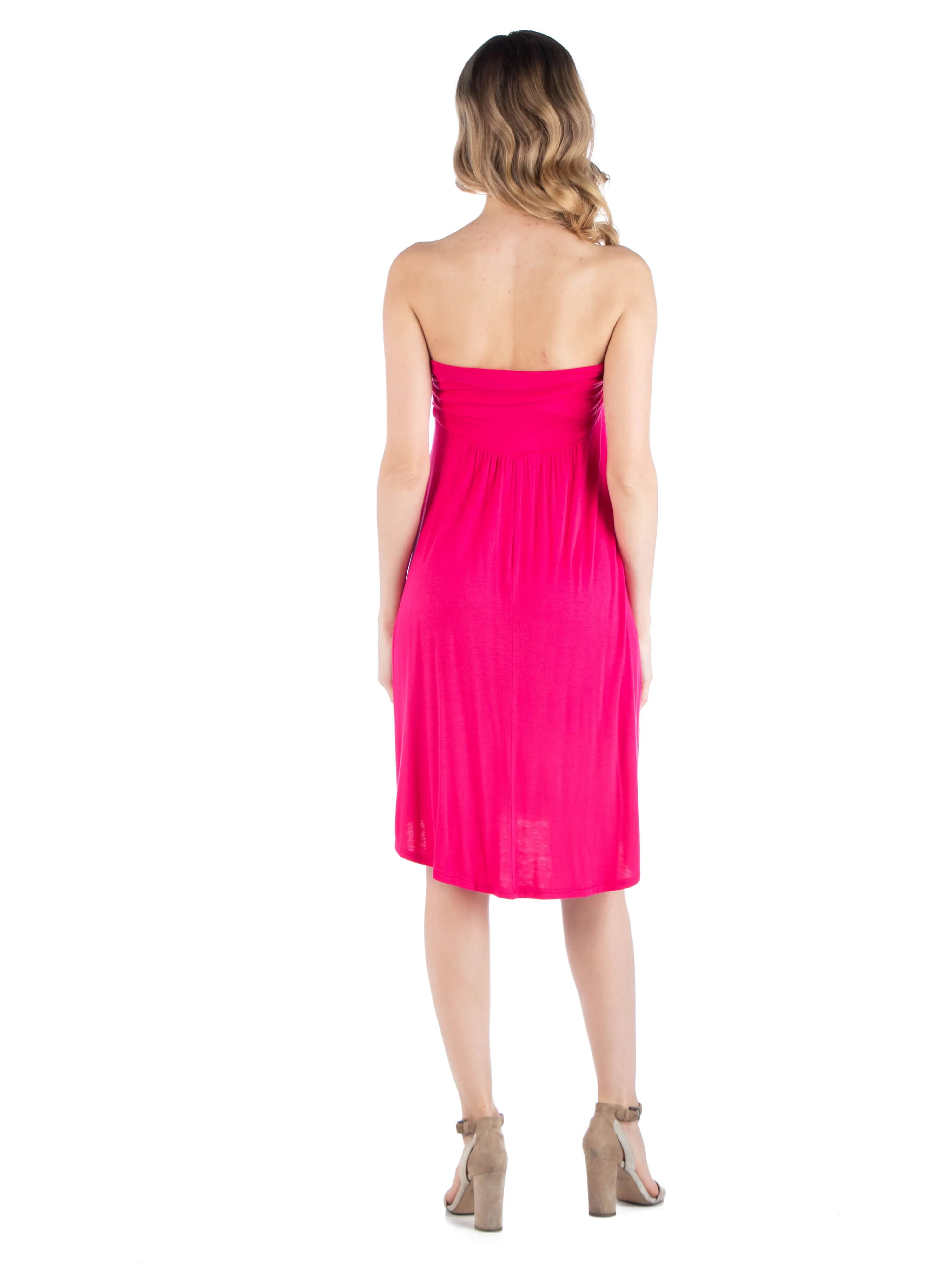 Bandeau Top Empire Waist Short Maternity Dress