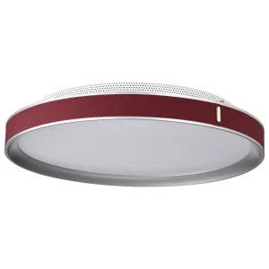 Bandon 20" LED Flush Mount Light, Gray with Red Wrap, Acrylic Lens