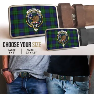 Bannatyne Tartan Belt Buckles with Family Crest