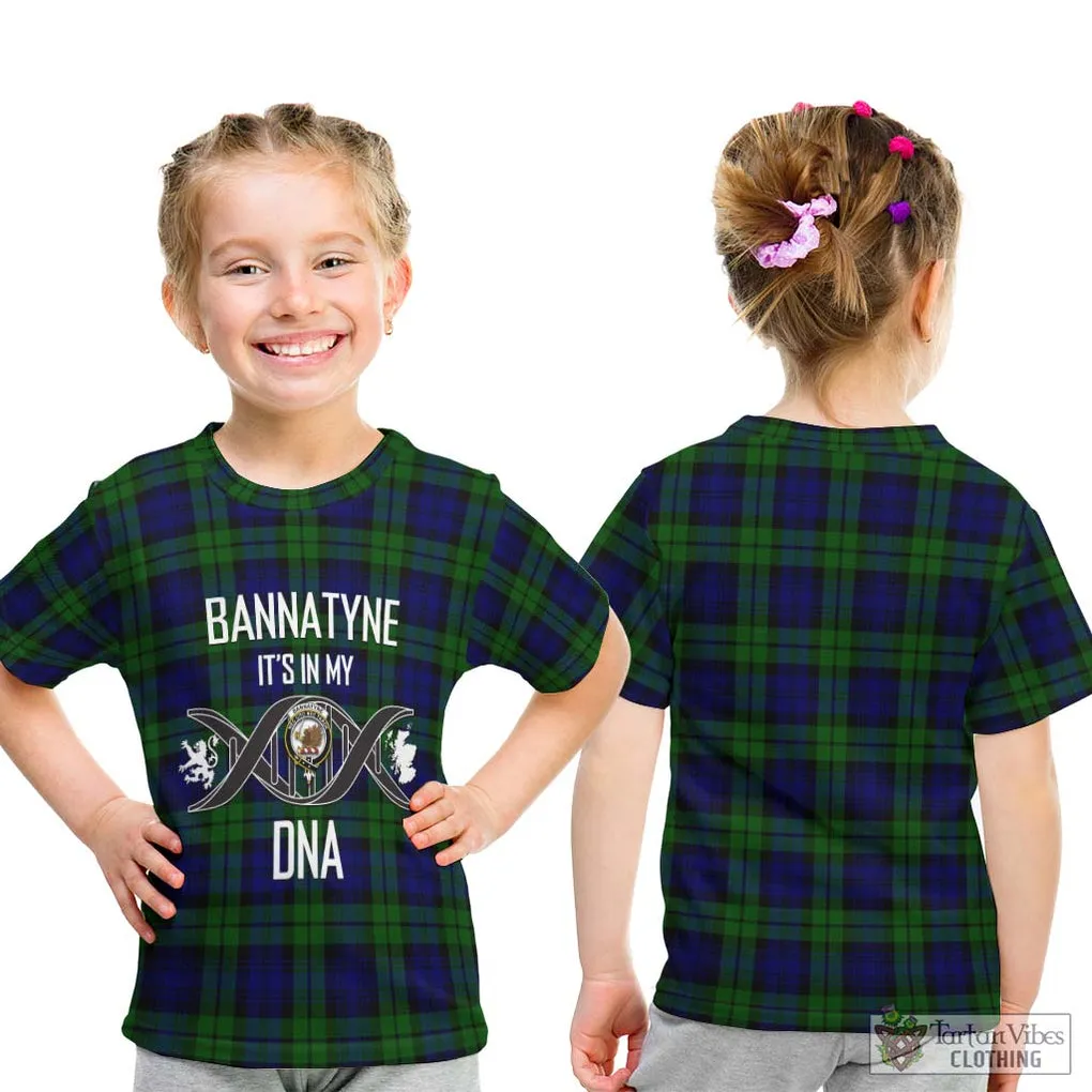 Bannatyne Tartan Kid T-Shirt with Family Crest DNA In Me Style