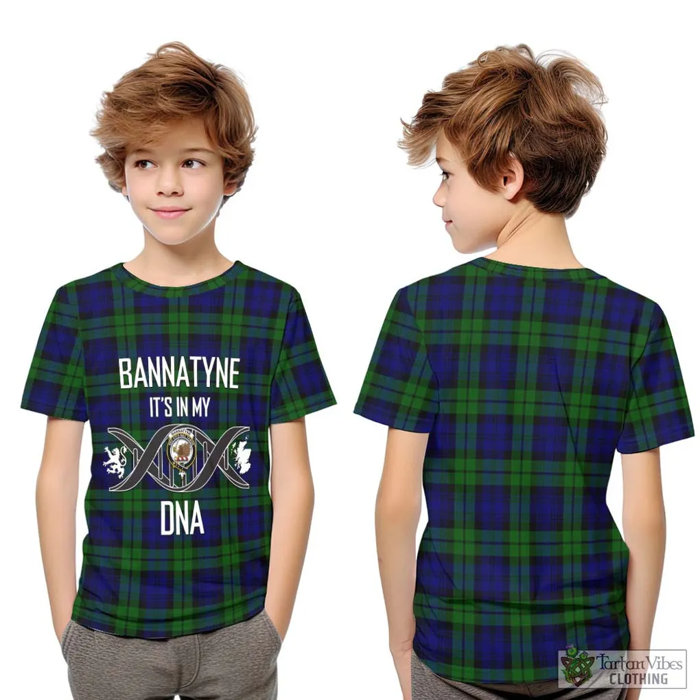 Bannatyne Tartan Kid T-Shirt with Family Crest DNA In Me Style