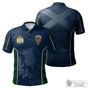 Bannatyne Tartan Men's Polo Shirt with Family Crest and Scottish Thistle Vibes Sport Style