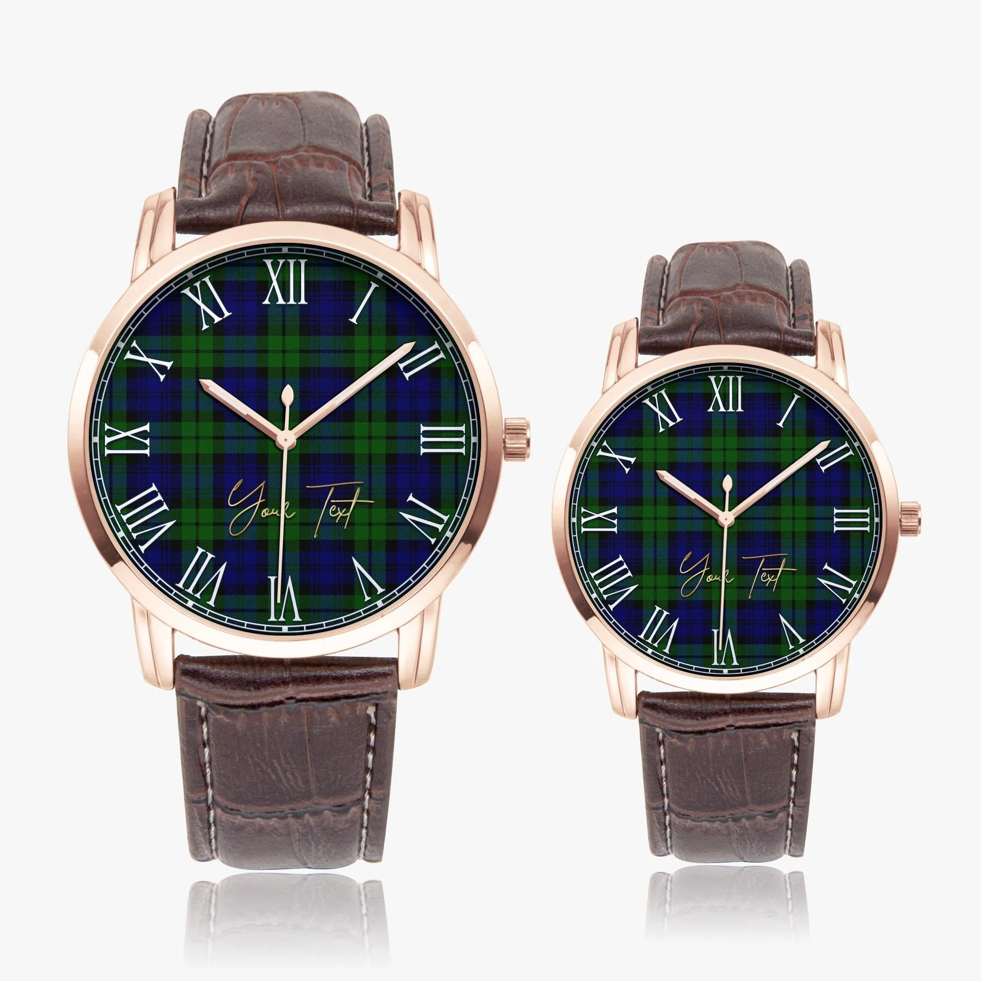 Bannatyne Tartan Personalized Your Text Leather Trap Quartz Watch