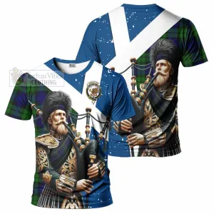 Bannatyne Tartan T-Shirt with Family Crest Scottish Bagpiper Vibes