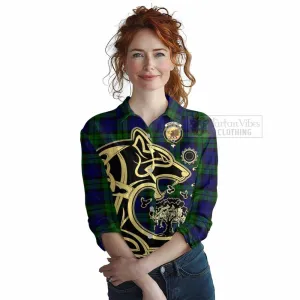 Bannatyne Tartan Women's Casual Shirt with Family Crest Celtic Wolf Style