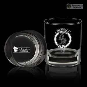 Bannerman Family Crest Engraved Whiskey Glass