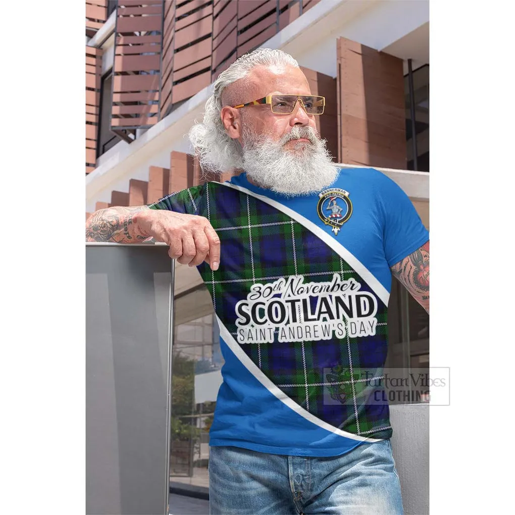 Bannerman Family Crest Tartan Cotton T-shirt Celebrate Saint Andrew's Day in Style