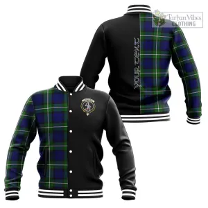 Bannerman Tartan Baseball Jacket with Family Crest and Half Of Me Style