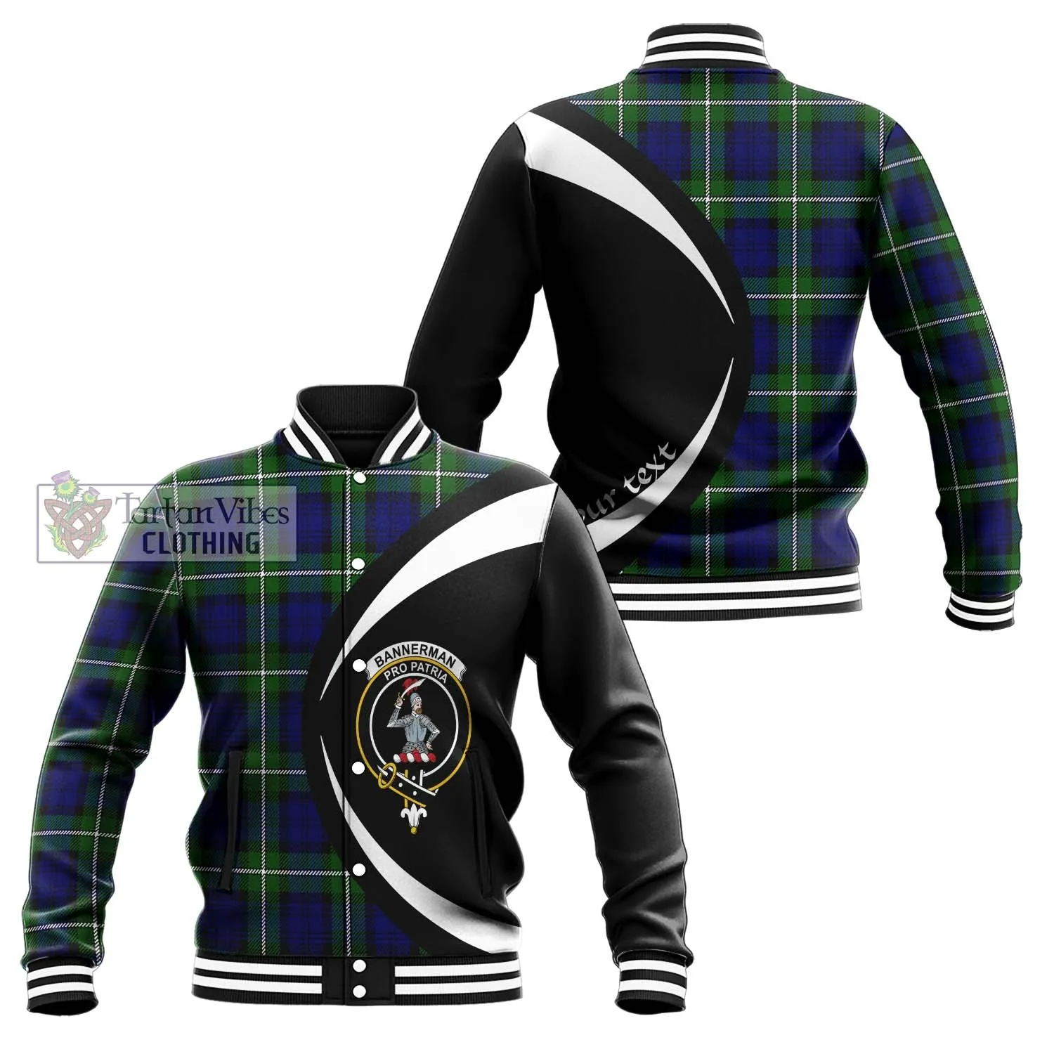 Bannerman Tartan Baseball Jacket with Family Crest Circle Style