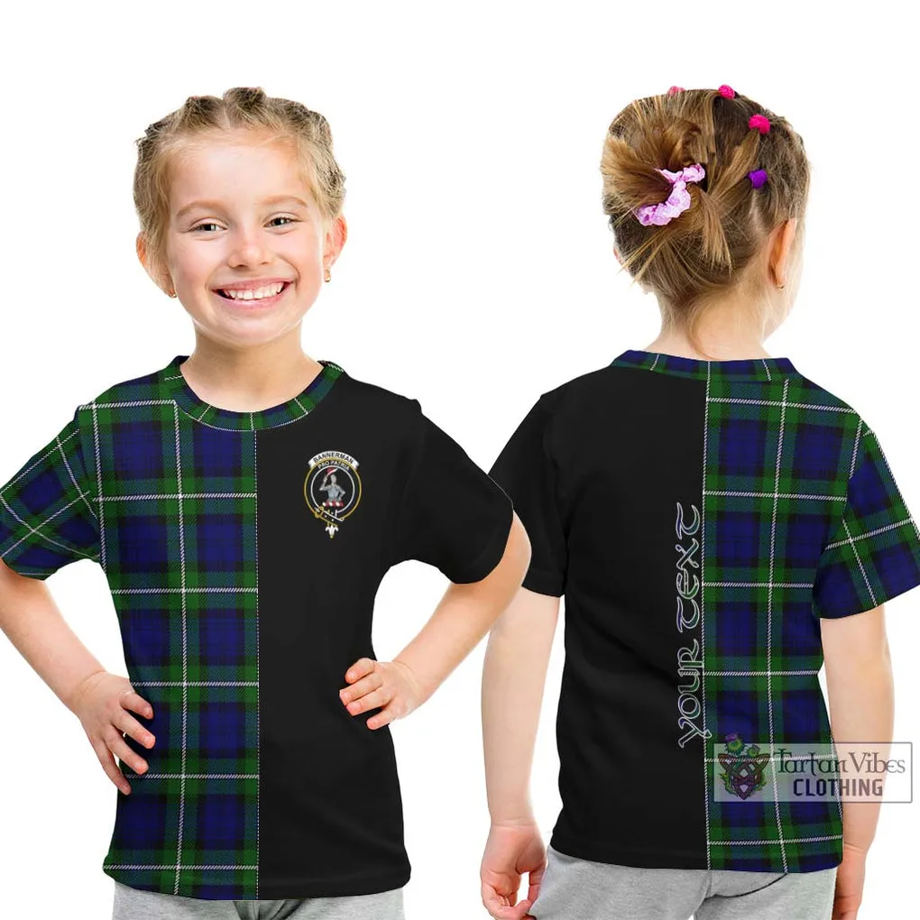 Bannerman Tartan Kid T-Shirt with Family Crest and Half Of Me Style