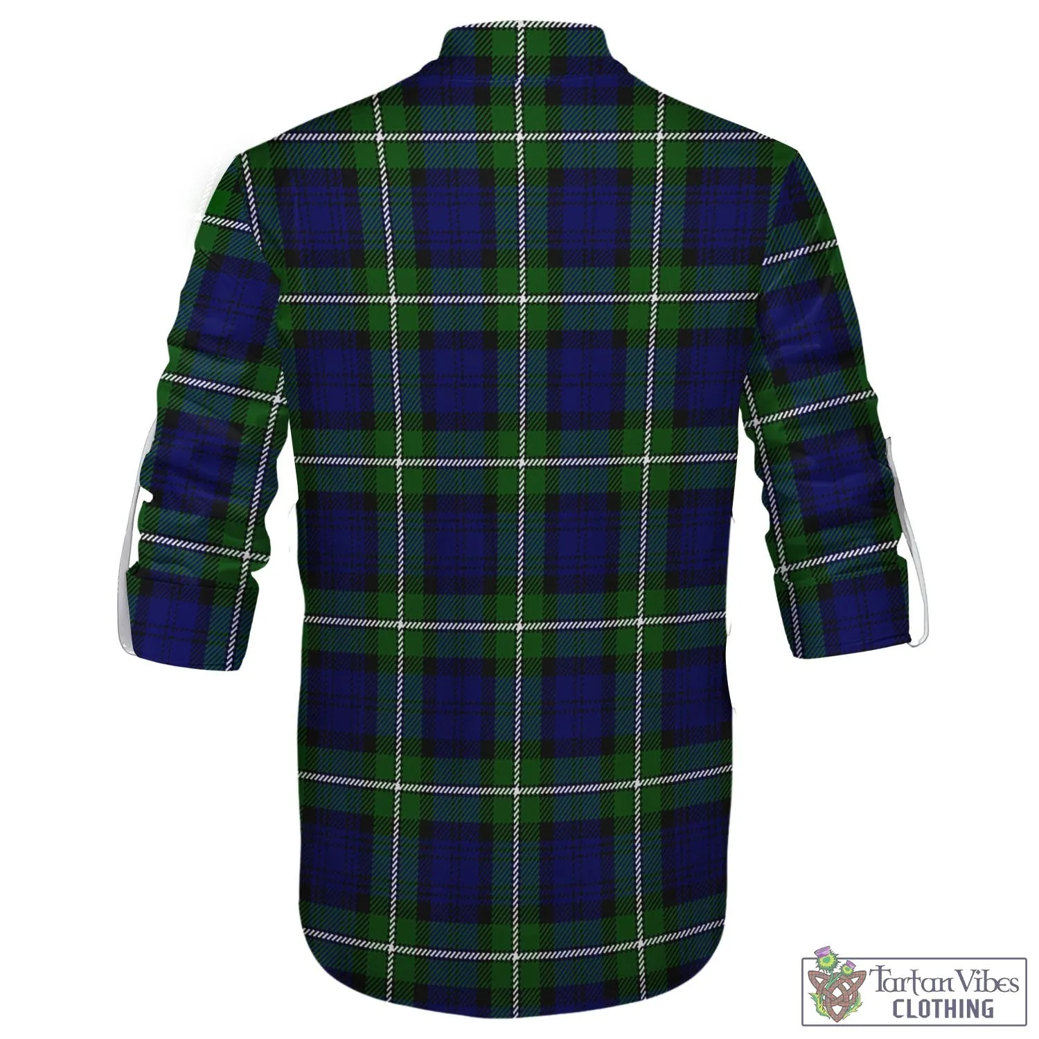 Bannerman Tartan Men's Scottish Traditional Jacobite Ghillie Kilt Shirt with Family Crest