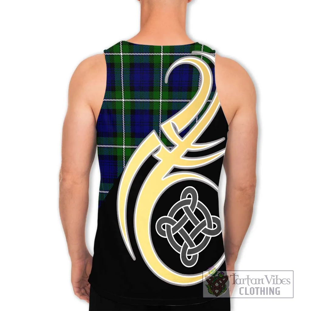 Bannerman Tartan Men's Tank Top with Family Crest and Celtic Symbol Style