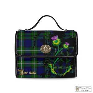 Bannerman Tartan Waterproof Canvas Bag with Scotland Map and Thistle Celtic Accents