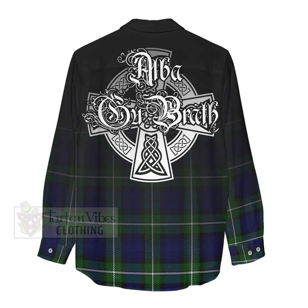 Bannerman Tartan Women's Casual Shirt Featuring Alba Gu Brath Family Crest Celtic Inspired