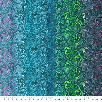 Banyan Batiks Whirlpool Peacock Cotton Fabric - 83202-627