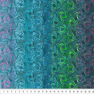 Banyan Batiks Whirlpool Peacock Cotton Fabric - 83202-627