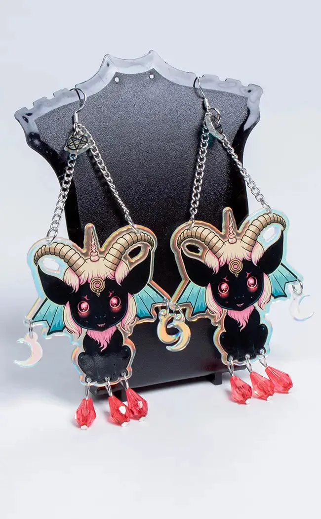 Baphomet Blood Droplet Earrings