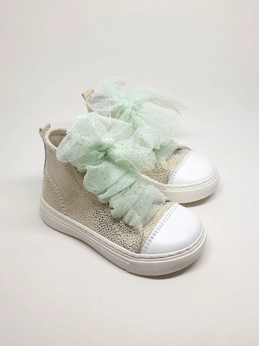 Baptismal Baby shoe bootie for girl - ALIVIA Gold