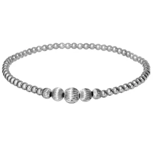 bara boheme - "VICTORIA" 14K Gold field Bracelet: Sterling Silver / Stretchy 6.5"