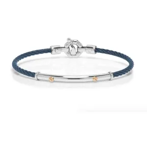 BARAKÀ - BRACCIALE IN ORO, ACCIAIO E PVD BLU CON DIAMANTE