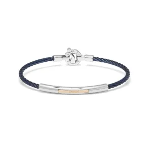 BARAKÀ - BRACCIALE IN ORO ROSA, ACCIAIO E PVD BLU. CON DIAMANTE.