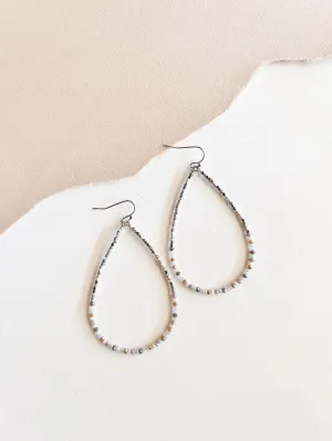 Barbara Beaded Teardrop Dangle| Colorful Beaded Silver Earring