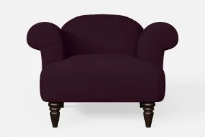 Barberton Armchair Purple Linen Fabric