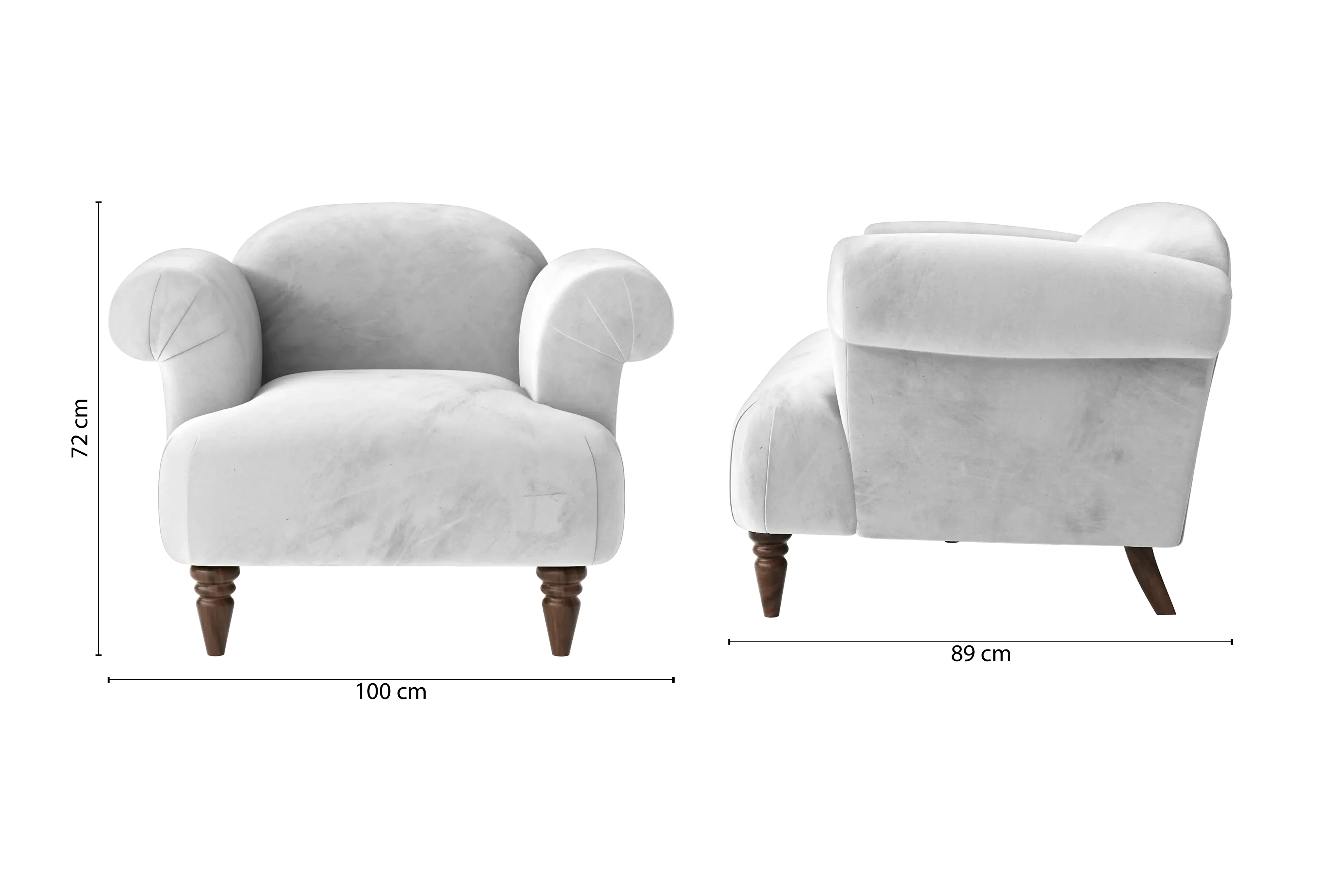 Barberton Armchair White Velvet