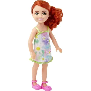 Barbie Chelsea Doll Floral Dress with Red Hair & Green Eyes