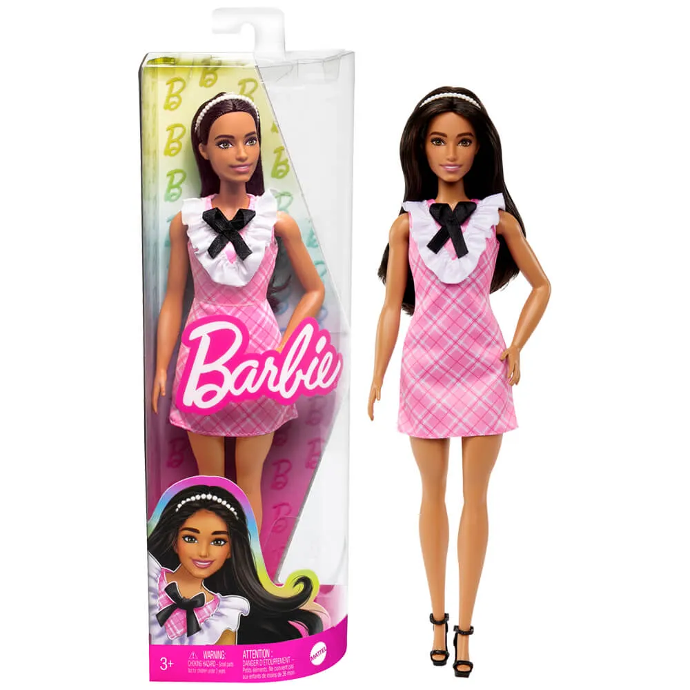 Barbie Fashionistas Doll With Pink Plaid Dress #209