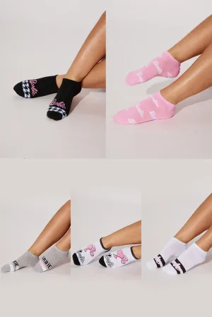 Barbie Girl 5 Pack Socks - Black/combo