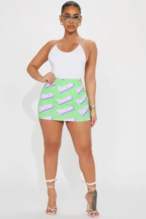 Barbie Girl Mini Skirt - Green/combo