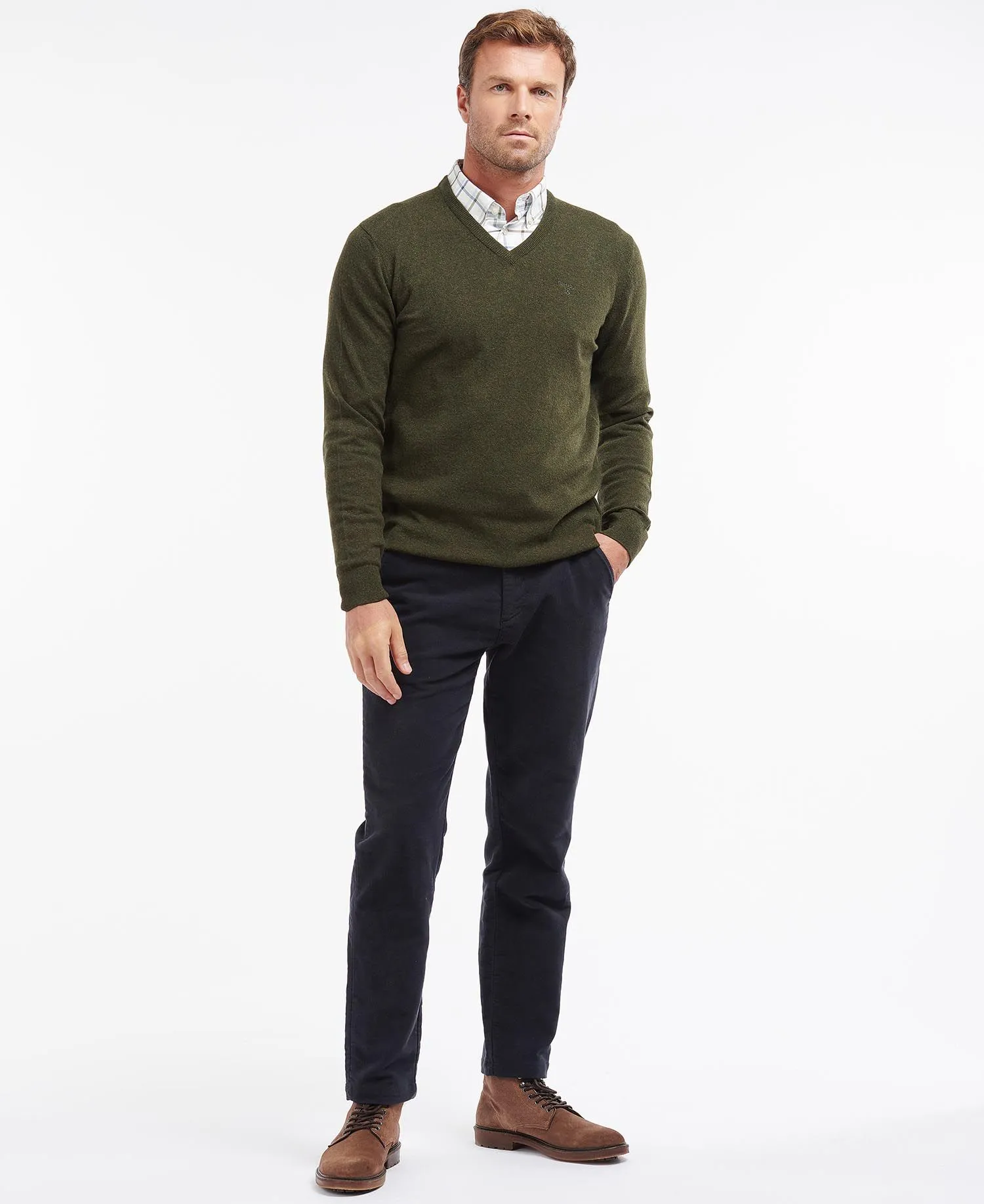 Barbour - Essential V-Neck Sweatshirt, Seaweed