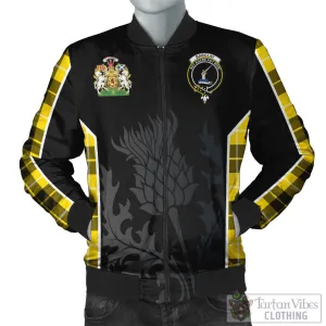 Barclay Dress Modern Tartan Bomber Jacket with Family Crest and Scottish Thistle Vibes Sport Style