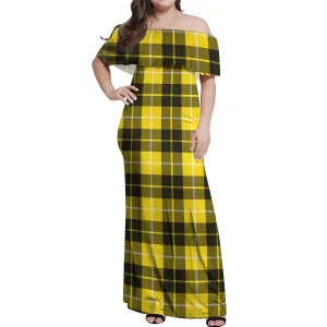 Barclay Dress Modern Tartan Off Shoulder Long Dress