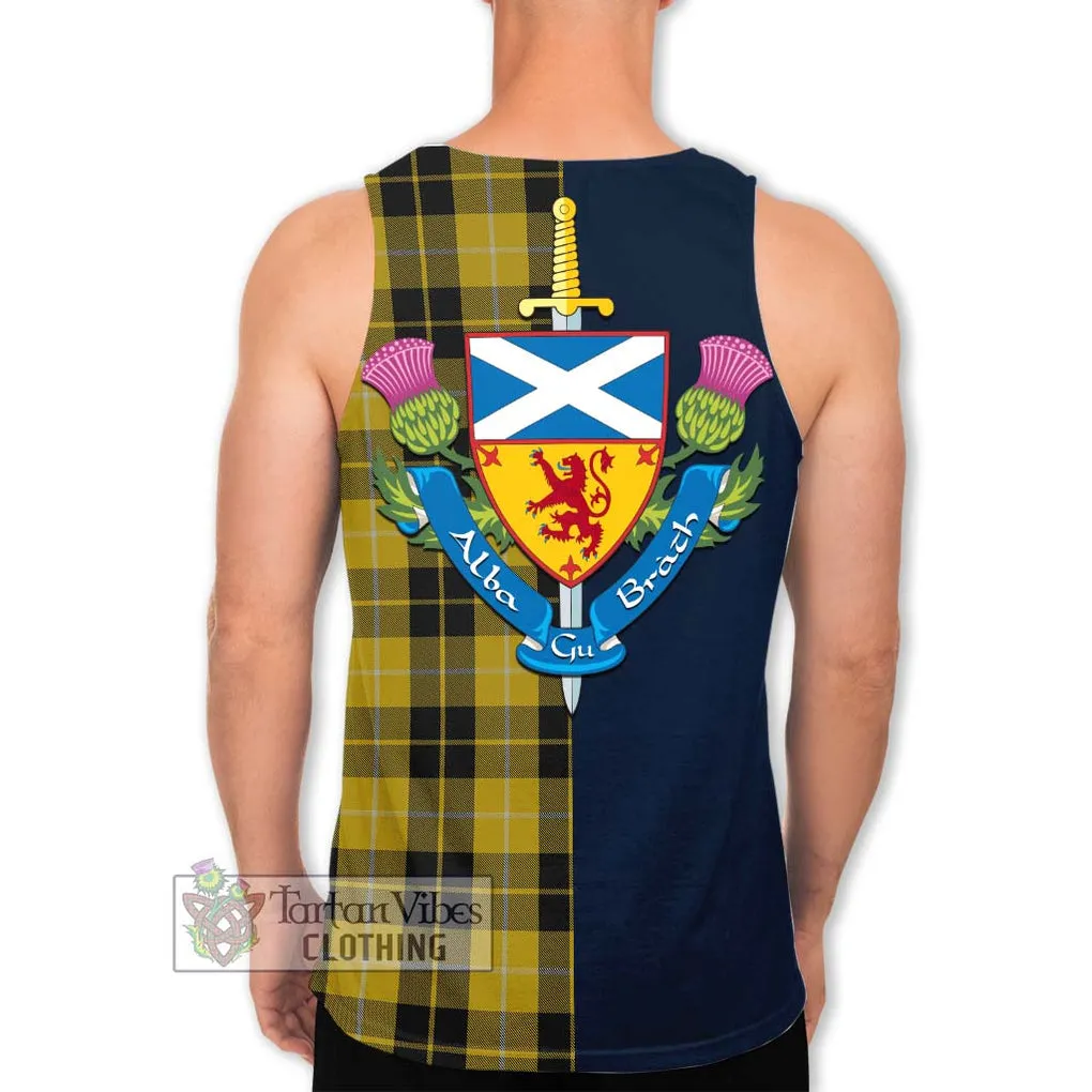 Barclay Dress Tartan Men's Tank Top Alba with Scottish Lion Royal Arm Half Style