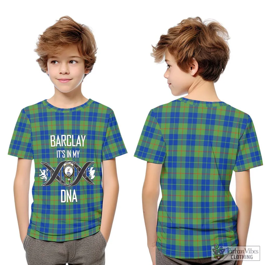 Barclay Hunting Ancient Tartan Kid T-Shirt with Family Crest DNA In Me Style