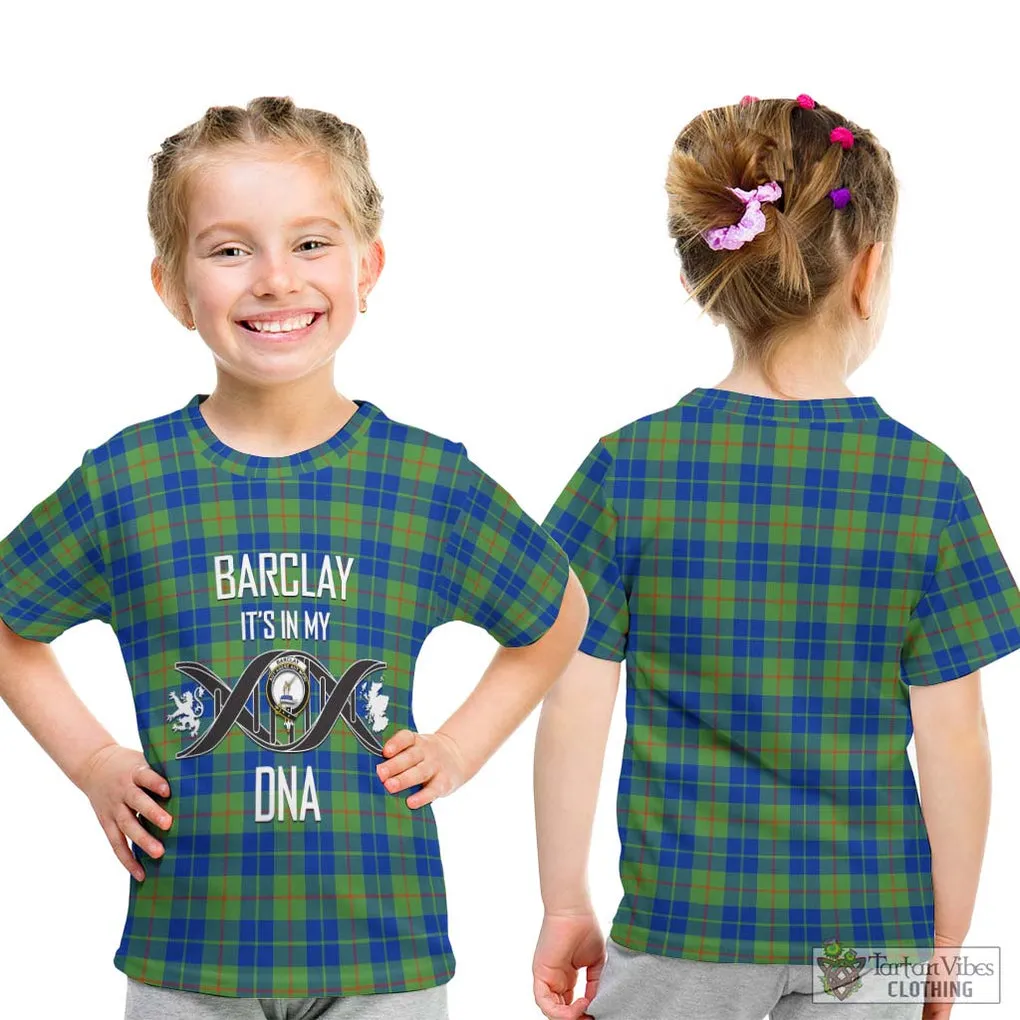 Barclay Hunting Ancient Tartan Kid T-Shirt with Family Crest DNA In Me Style