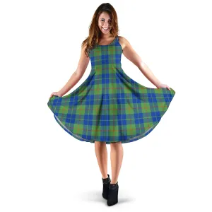 Barclay Hunting Ancient Tartan Sleeveless Midi Womens Dress