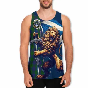 Barclay Tartan Family Crest Men's Tank Top with Scottish Majestic Lion