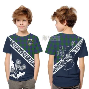 Barclay Tartan Kid T-Shirt Featuring Thistle and Scotland Map