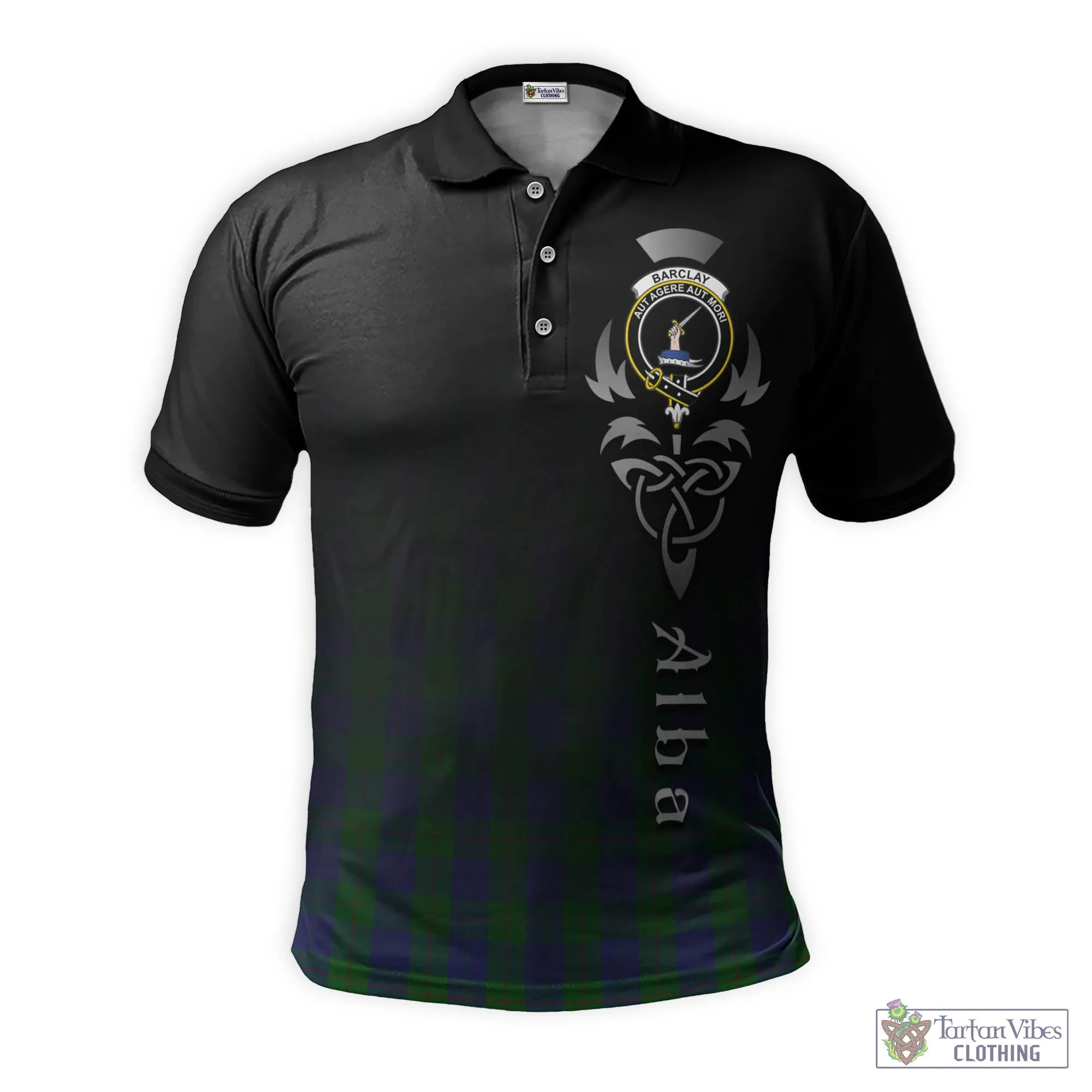 Barclay Tartan Polo Shirt Featuring Alba Gu Brath Family Crest Celtic Inspired