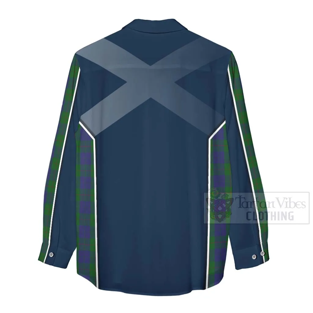 Barclay Tartan Women's Casual Shirt with Family Crest and Scottish Thistle Vibes Sport Style