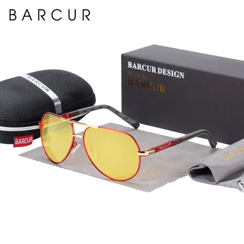 BARCUR Aluminum Vintage Men's Sunglasses Men Polarized Coating Classic