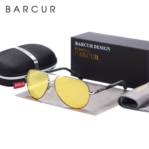 BARCUR Aluminum Vintage Men's Sunglasses Men Polarized Coating Classic