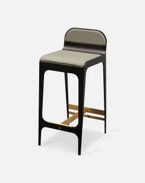 Bardot Slate Gray and Brass Barstool