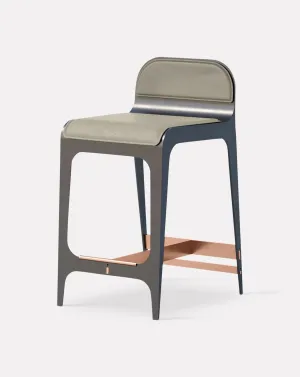 Bardot Slate Gray and Copper Counter Stool