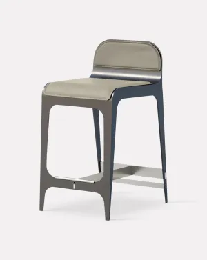 Bardot Slate Gray and Nickel Counter Stool